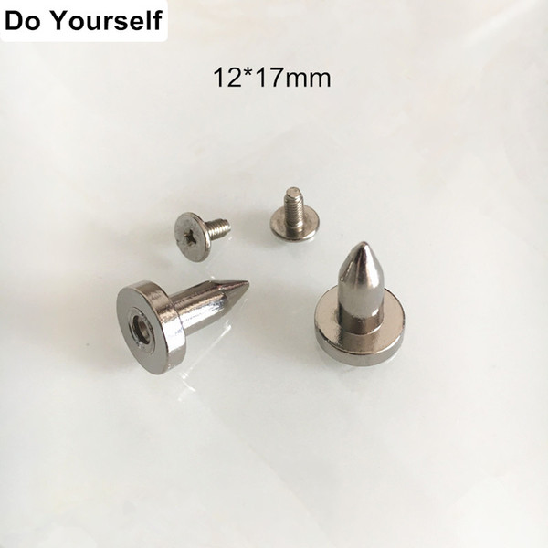 20 set Pinnacle Shape of Silver Metal Rivet Studs,Metal Spike Rivet With Matching Screw Back,12*17mm DIY Metal Rivets