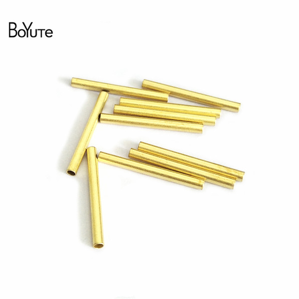 BoYuTe 200Pcs 4 Colors 20*2MM HOT sale Brass Jewelry Materials Thin Metal Tube DIY Jewelry Accessory Parts