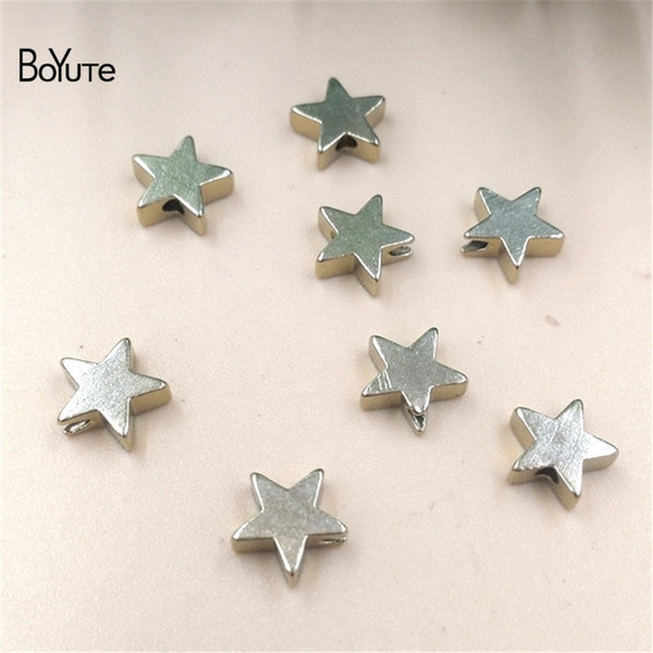 BoYuTe (100 Pieces/lot) HOT sale 7*3MM Metal Brass Star Beads& Jewelry Making Diy Accessories Parts