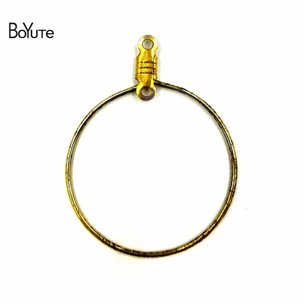 BoYuTe 50 Pcs 25 MM Metal Steel Stainless Round Wire Accessories Earring Hoops for Jewelry Making