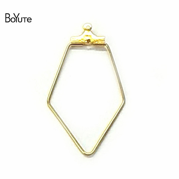 BoYuTe 50 Pcs Metal Copper Diamond Shape Wire Accessories Earring Hoops for Jewelry Making Jewelry Findings & Components