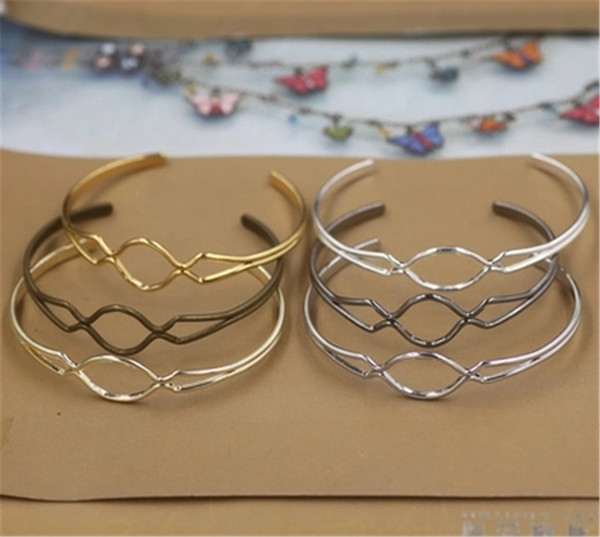 BOYUTE 10 Pieces Wholesale Metal Bangles 7 Colors Plated 65*2MM Simple Brass Bangle DIY Jewelry Accessories