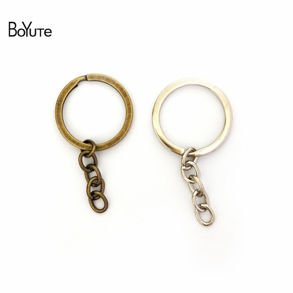 BoYuTe 10Pcs/Lot Key Ring Key Chain Rhodium Bronze Color Round Split Keychain Keyrings Diy Jewelry Findings Components