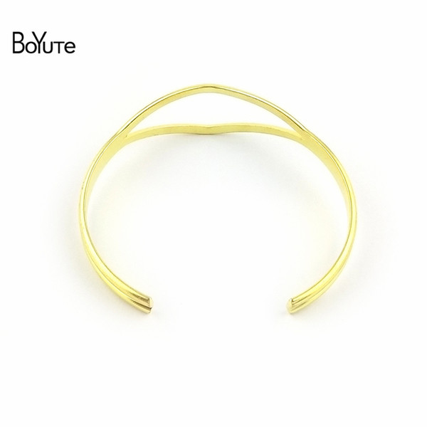 BoYuTe 10 Pcs Brass Bangle Antique Bronze Plated Vintage Simple Metal Bangles for Women Jewelry Findings & Components