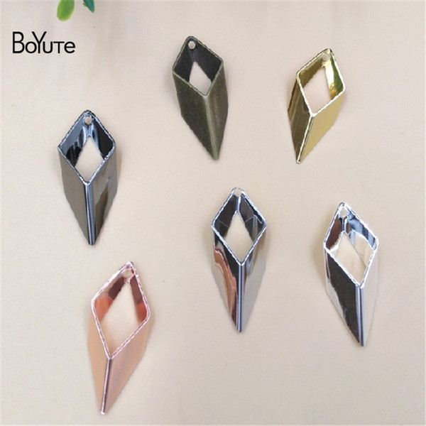 BoYuTe (100 Pieces/Lot) 4 Colors 27*11MM Metal Brass Geometric Charm Pendant for DIY Jewelry Making