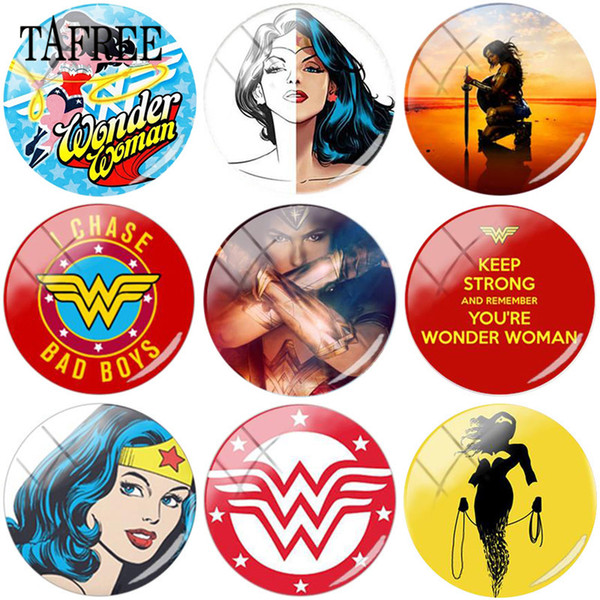 TAFREE Cartoon Princess Girls Superhero Art Picture 25mm DIY Glass Cabochon Photo Round Dome Jewelry Findings For Pendant Keychain Necklaces