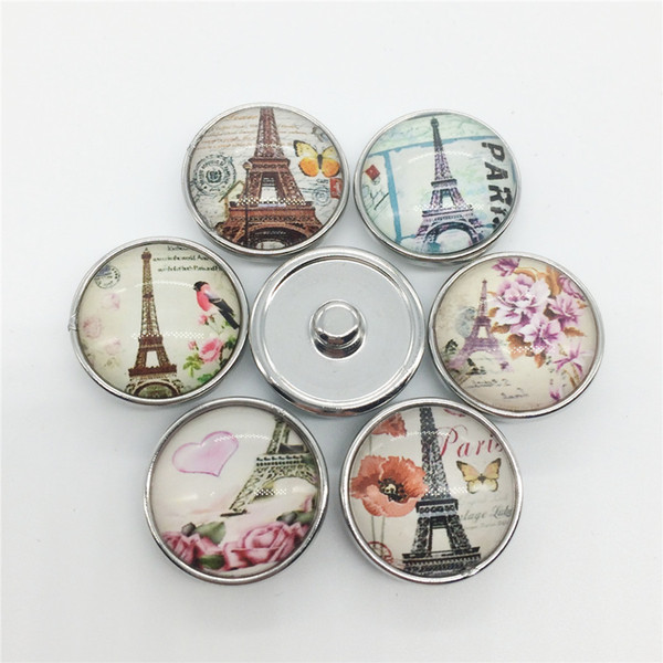 Wholesale 20PCS/Lot High Quality 20MM Iron Tower Metal Snap Button Mixed Styles DIY Snaps Charms Jewelry Bracelet&Bangle S21