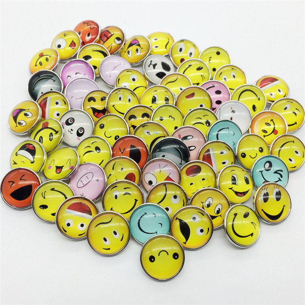 Wholesale 20PCS/Lot High Quality 20MM Smiling Face Metal Snap Button Mixed Styles DIY Snaps Charms Jewelry Bracelet&Bangle S20