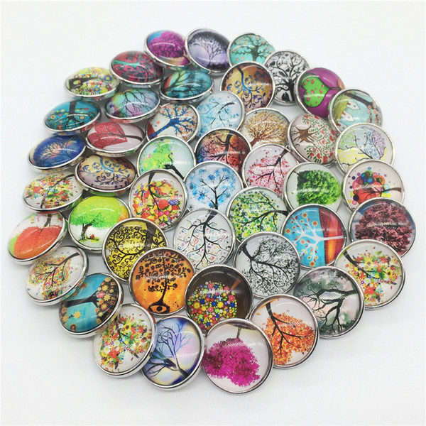 Wholesale 20PCS/Lot High Quality 20MM Trees Metal Snap Button Mixed Styles DIY Snaps Charms Jewelry Bracelet&Bangle S22