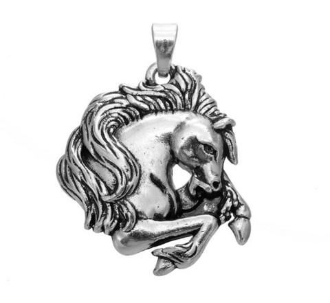 Antique Silver Plated Horse Head Vintage Charm Pendant For Necklace Making Diy Handmade Jewelry