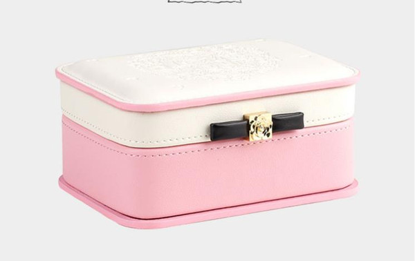 The portable box small princess contracted lovely Korean small european-style luxury style earrings box to receive box