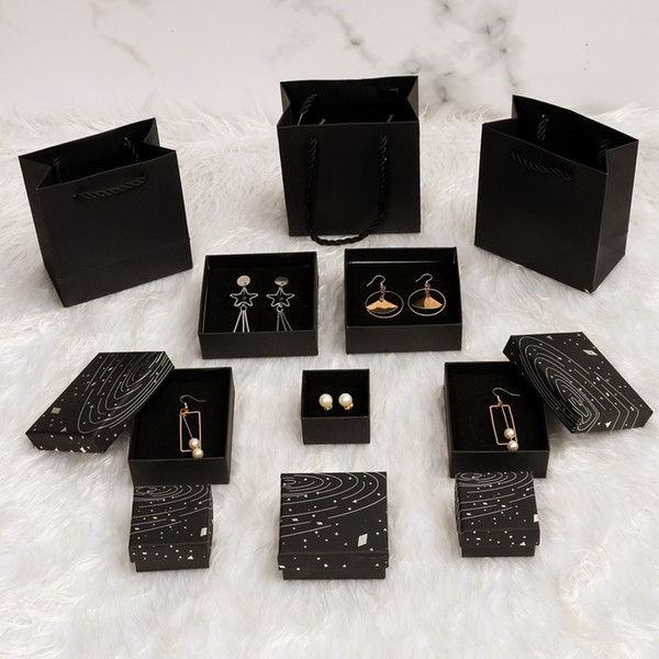 Personality Pattern Jewelry Boxes Fashion Black Creative Earring Boxes Gift Present Case Holder High Quality Ring Box