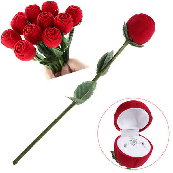 4cm 6cm Red Rose Shaped Jewelry Cases Display Packaging Gift Boxes for Necklace Earrings Ring Bracelets