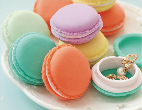 Cute Candy Color Macaroon Jewelry Box case Package For Earrings Ring Necklace Pendant Mini Small Cosmetic Jewelry Packaging Free ship