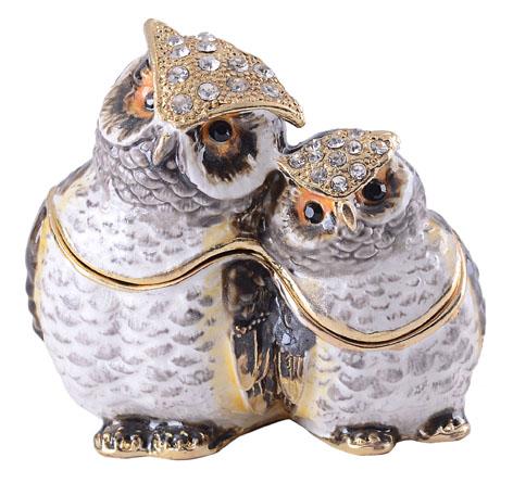 owl bejeweled jewelry box gold animal trinket box faberge box metal vintage decoration box gift pewter figurine ornament