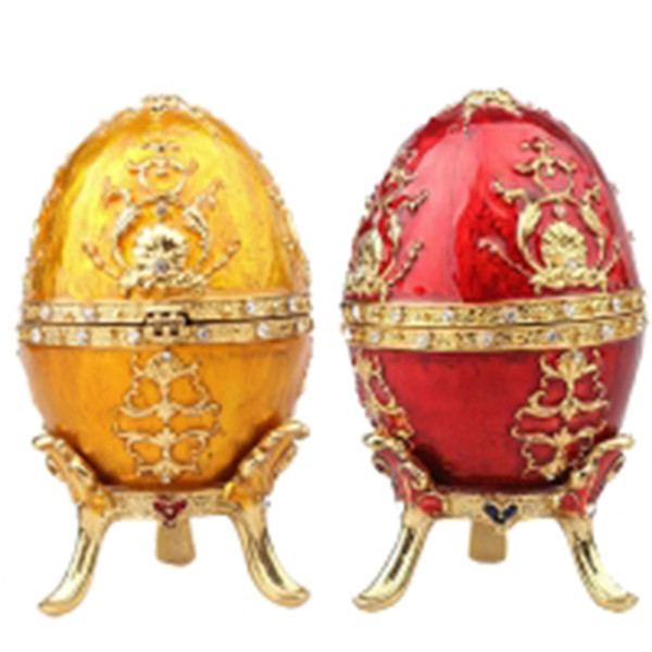 Easter egg faberge jewelry trinket box Vintage decoration egg box metal crafts birthday/Christmas gift collectible