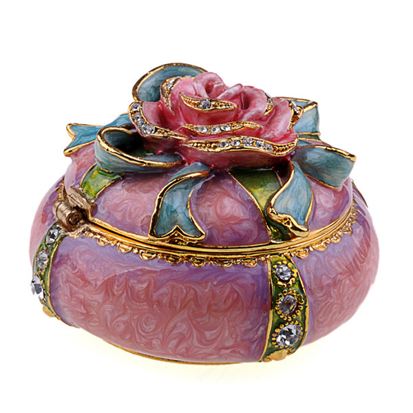 Rose Flower Ring Box Decorative Wedding Decoration Trinket Jewelry box Valentines Day Gifts