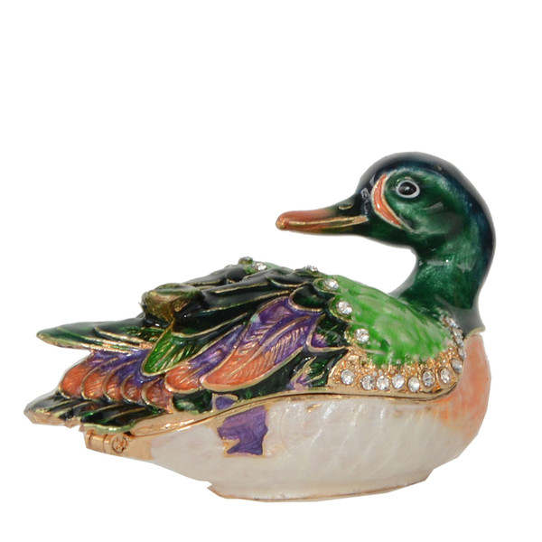 Metal Jewelry Boxes & Organizers Duck Trinket Box Animals & Figures Jewelry Storage Creative Gift Decoration for Home