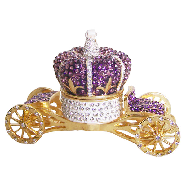 Crown carriage wedding favor bejeweled faberge Trinket jewelry Box unique vintage decor creative gift