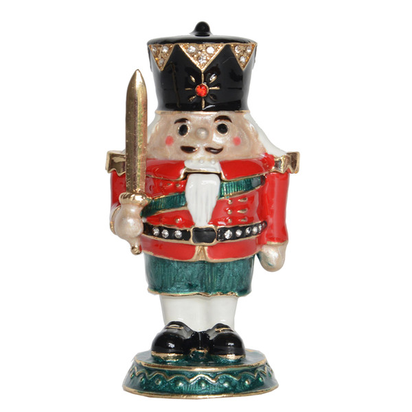 Nutcracker Soldier Trinket Box Christmas Collectible Figurine Gifts Jewelry Holder