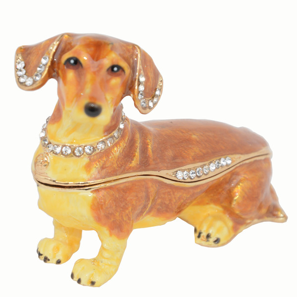 Dachshund dog trinket & jewelry box dog animals & figurines statues cute pet gifts