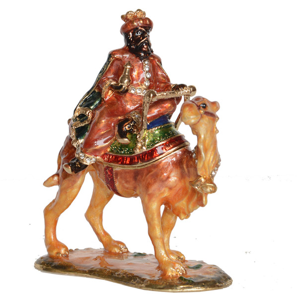 King Riding Camel Trinket Box Jewelry Display Ring Holder Collectible Figurine Ornaments Gift for Lovers