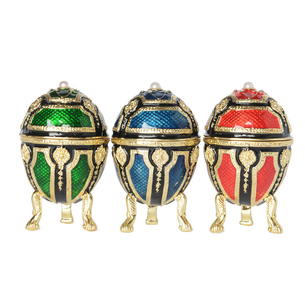 Mini Royal Faberge Egg Trinket & Jewelry Box Ring Holder Necklace Container Collectible Gifts