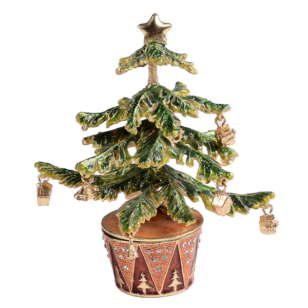 Christmas tree jewerly trinket box for ring birthday Christmas gifts storage case