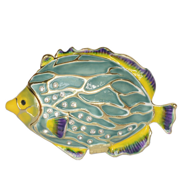 Colorful Fish Trinket Box Jewelry Storage Ring Box Nautical Craft Decoration Gifts Ring Container Creative Gift