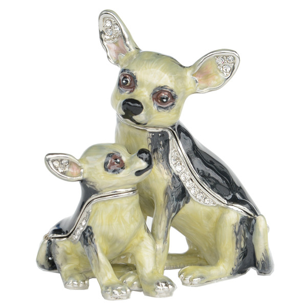 Chihuahua Dog Trinket Box Pewter Handmade Jewelry Box Dog Figures Gifts for Pet Lovers