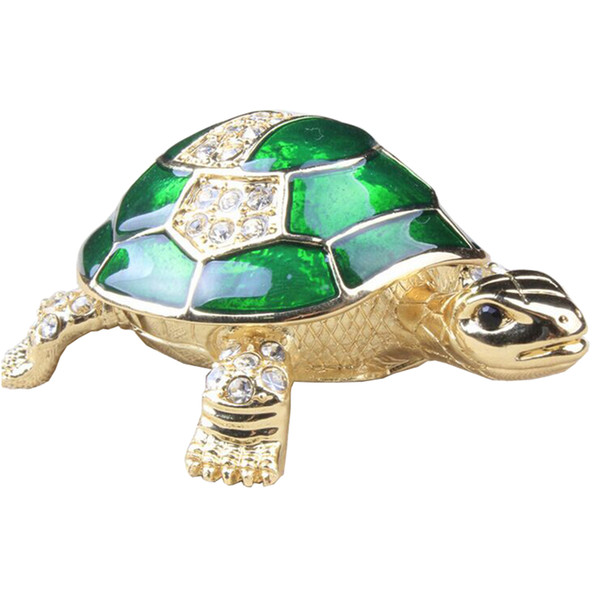 Turtle Gold Trinket Box Metal Alloy Jewelry Box Sea Life Gifts Nautical Craft