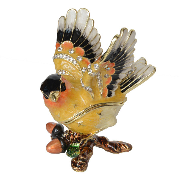 Wings Extended Goldfinch Trinket Jewelry Box Bird Figures Vintage Decoration Creative Gifts