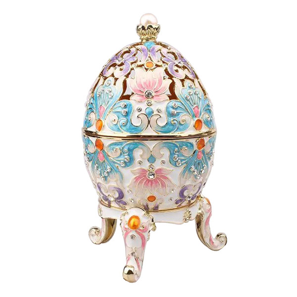 Big Decorative Easter Faberge Egg Trinket Jeweled Box wedding ring box