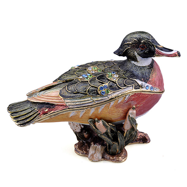 duck trinket & jewelry box for ring necklace big wild animal figurine collectible gifts