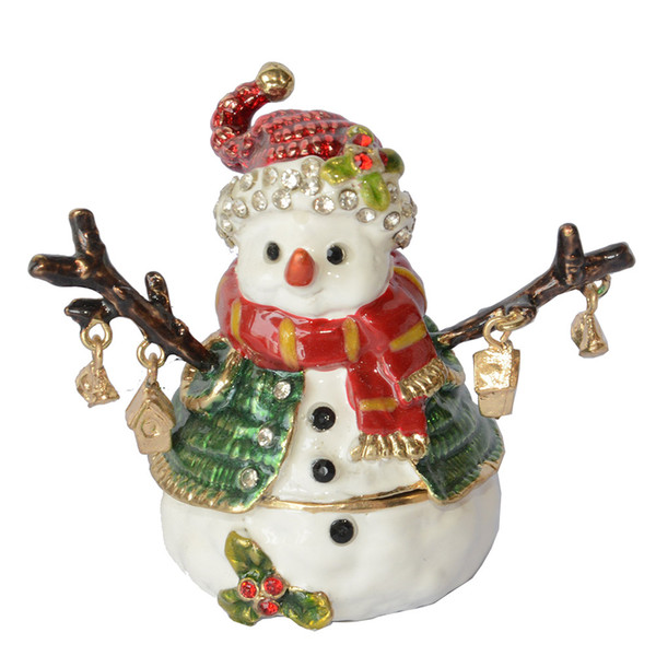 snowman trinket jewelry box Xmas gifts Christmas decoration ornament