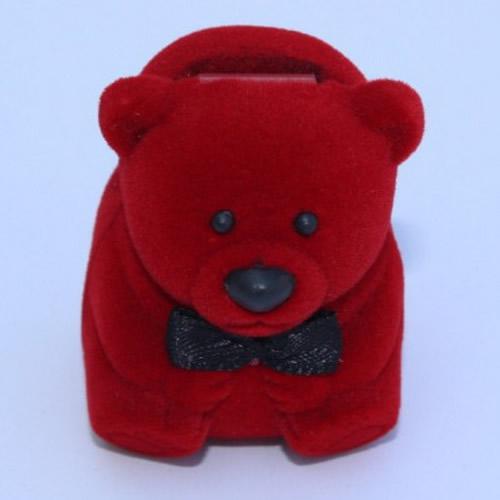 Velvet Ring Box, animal design, bear shape, Velveteen Rings Jewelry Display Box, 3 colors for choice, sold by lot(10pcs/lot)