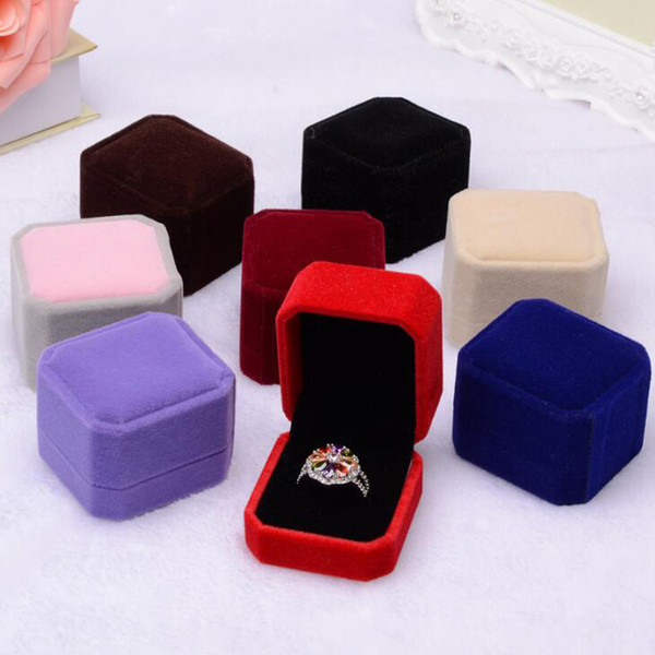 Jewery Organizer Box Rings/Earrings Storage Small Gift Box DIY craft Display Case square Wedding/etc Velvet