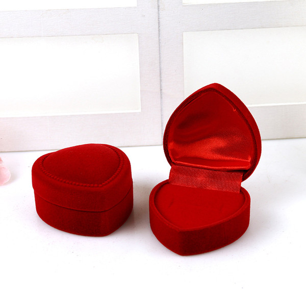 Jewery Organizer Box Rings/Earrings Storage Small Gift Box DIY craft Display Case Package Wedding/etc red heart velvet