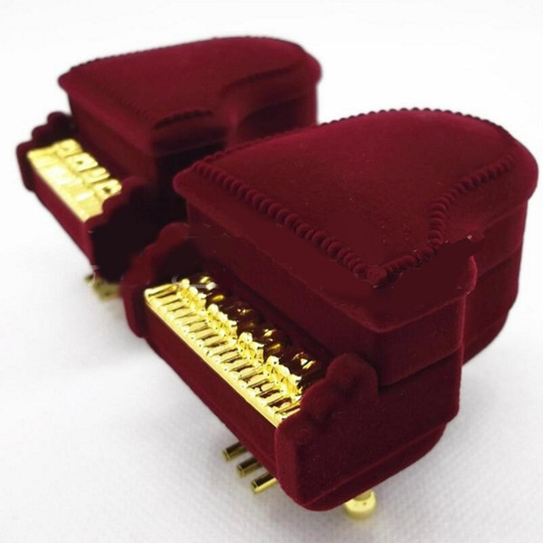 Jewery Organizer Box Rings/Earrings Storage Small Gift Box DIY craft Display Case Package Wedding/etc Creative Piano shape Velvet