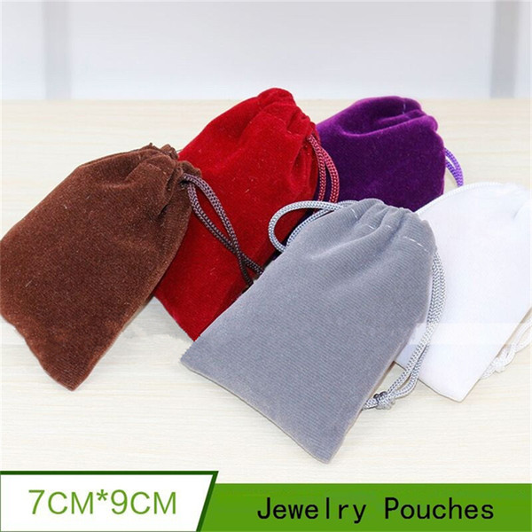 New Fashion multicolors 7*9cm velvet jewelry pouches fit for necklace bracelet earring gift package jewelry bags B1107