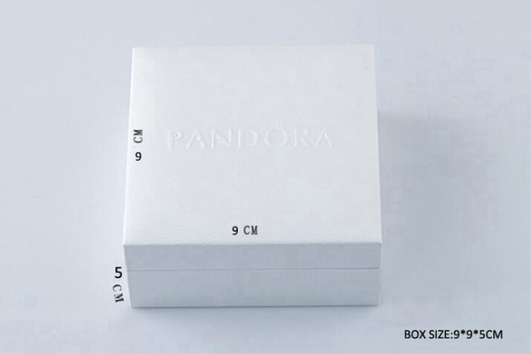 White Pandora style Box Flat Sponge or Pillow Inside Charms Bead Necklace Earring Ring Bracelet Jewelry gift box paper bags Package Display