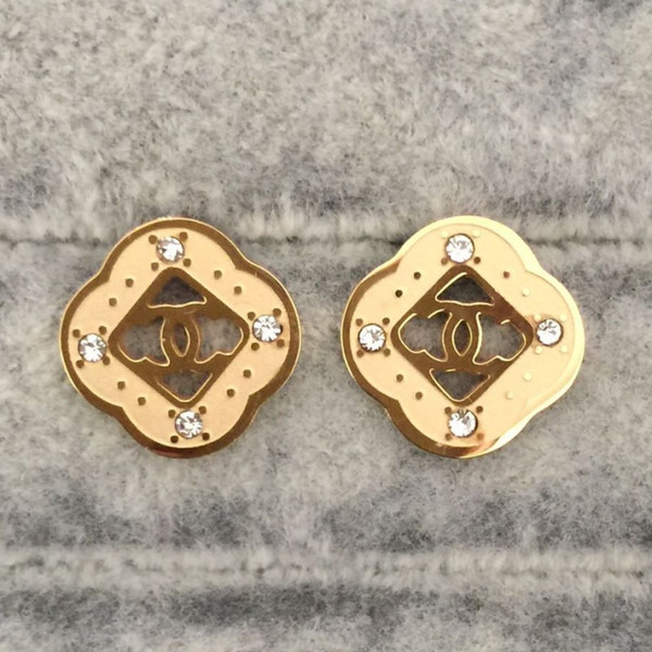 New Arrival Gold/Silver Colors Stainless Steel Fashion Design Earring Gold Plated Studs For Women Wholesale Price Wedding Jewelry Boxes