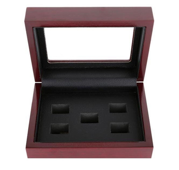 Wooden Box Championship Ring Display Case Wooden Boxs For Ring 2 3 4 5 6 Holes To Choose Rings and Collection Free Shipping