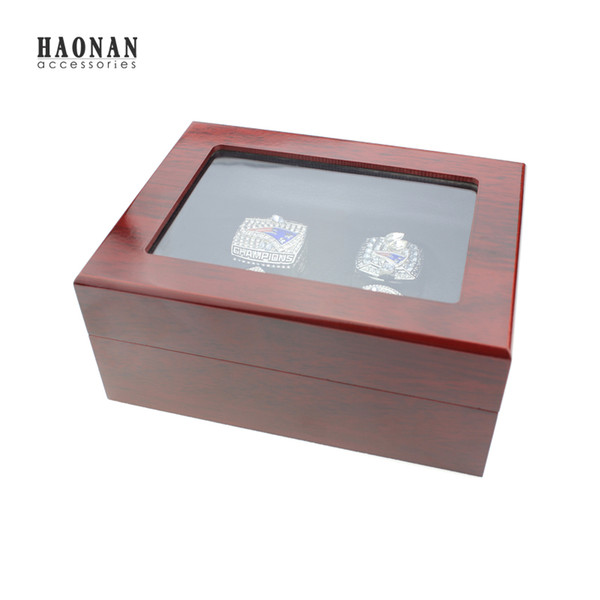 Top Grade 1,4,5,6 Holes New Championship Rings Box in Jewelry Packaging & Display,Red Wooden Jewelry Box For Ring Display