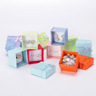 4*4*3.2cm cardboar Jewelry Gift boxes For Rings Stud Earrings Pendant Packaging Jewelry packing box in bulk 24pc/Lot