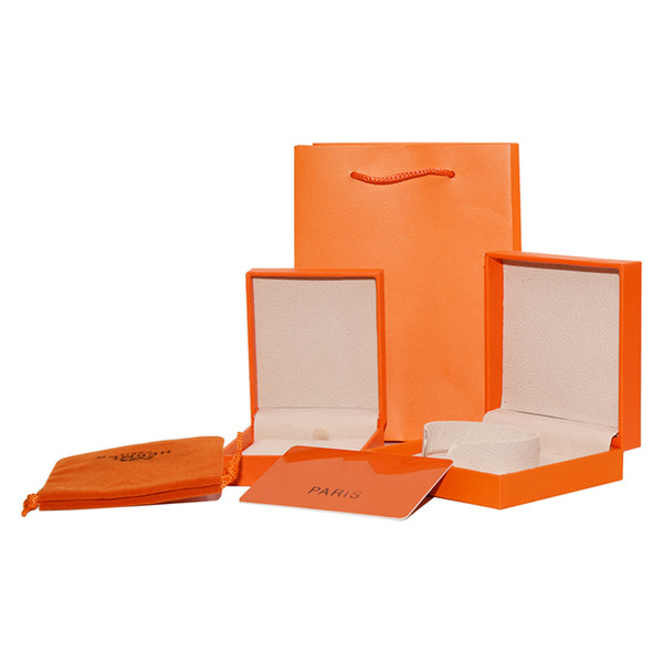 Top quality Jewelry Box set Orange Paper bags Necklace bangle Bracelet H retail Gift Box Free shipping