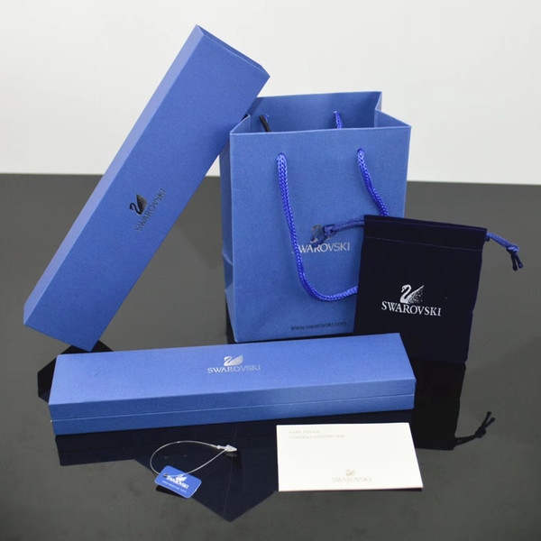 Hot sale famous brand Dark Blue jewelry Boxes set bracelet necklace Rings boxes with Paper bags and certificate gift packing neckalace boxes