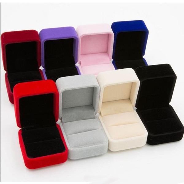 Fashion Square Shape Velvet Jewelry Box Wedding ring carrying box Necklace Earrings display boxes 20pcs/lot free shipping