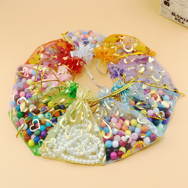 Wholesale -Multi color jewelry bags food packaging bags candy packaging bags net yarn bag pockets A0634