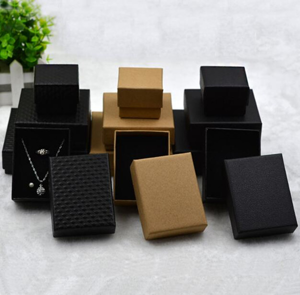 DHL High Archives Black Kraft Jewelry Packing Display Bracelet Necklace Ring Ear Nail Organizer Box Christmas New Year Gift